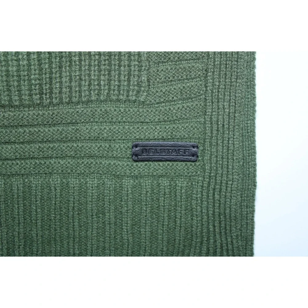 Belstaff Unisex Green One Size Knit Scarf